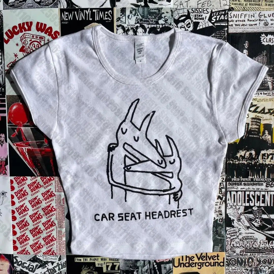 NU: Punk Y2K Baby Tee Short Sleeve Top Gothic Street T-shirt Women's Star Cat Print Black T-shirt Women's Summer Top Emo Rock Girls'