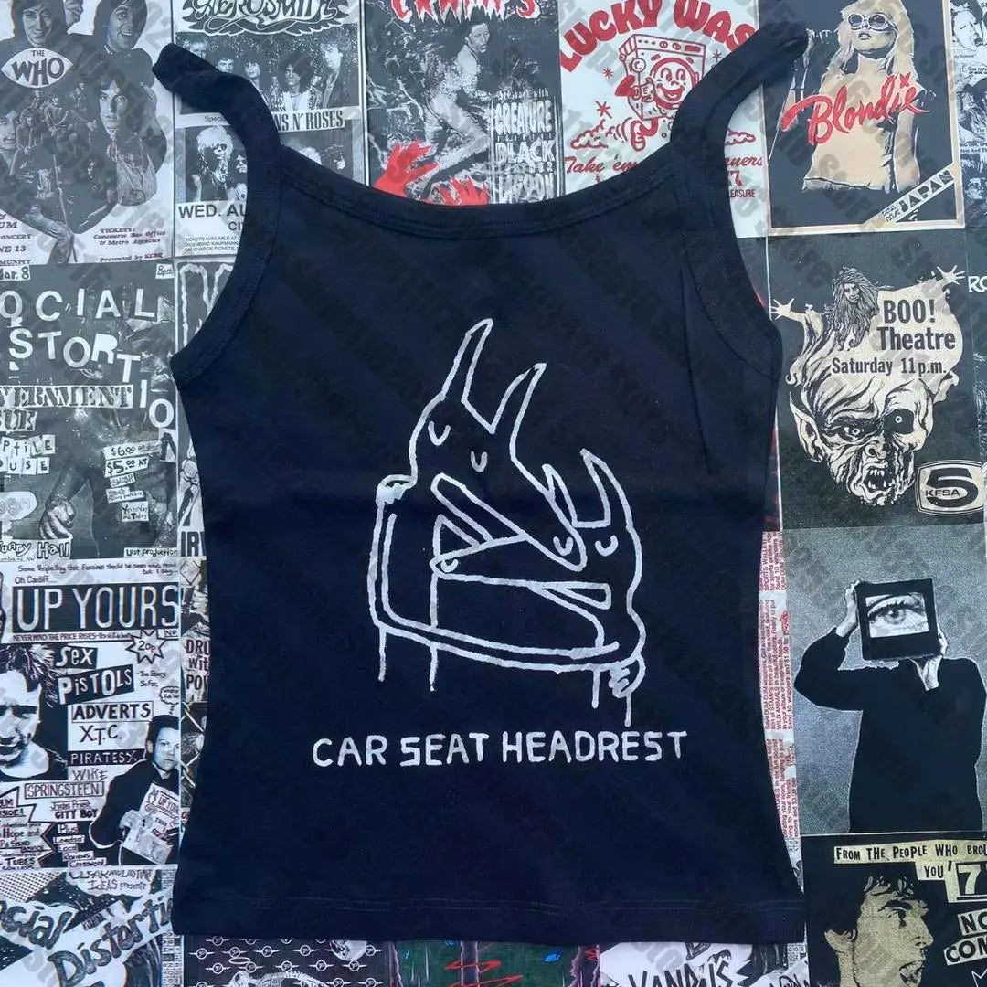 NU: Punk Y2K Baby Tee Short Sleeve Top Gothic Street T-shirt Women's Star Cat Print Black T-shirt Women's Summer Top Emo Rock Girls'